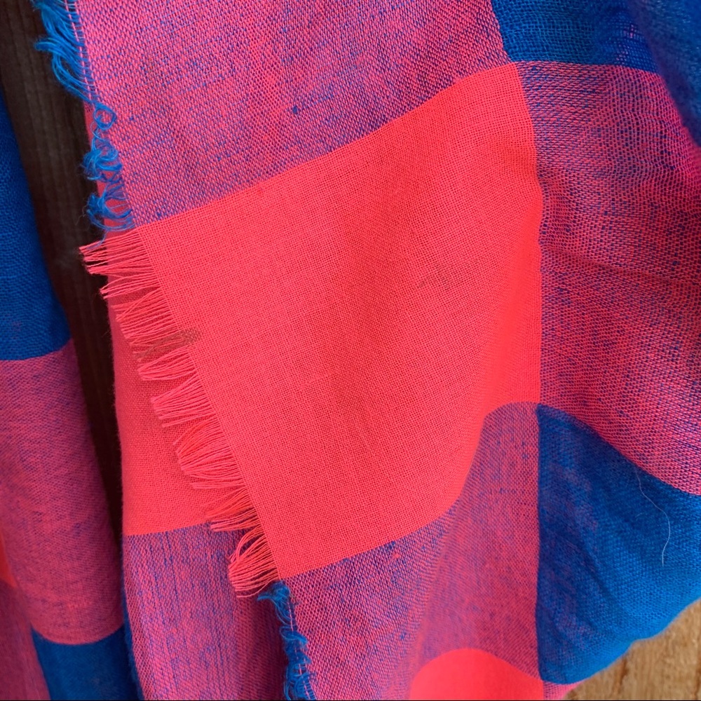 MARC By Marc Jacobs Stacey Gingham Scarf Blue/Pink - Picture 14 of 15